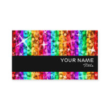 Glitz Rainbow Stripe  business card black stripe