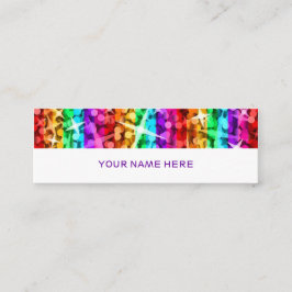 Glitz Rainbow Stripe, weißer Rücken Mini Visitenkarte