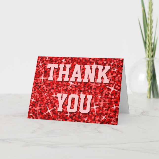 Glitz Red 'Danke' Grußkarte Dankeskarte (Vorderseite)