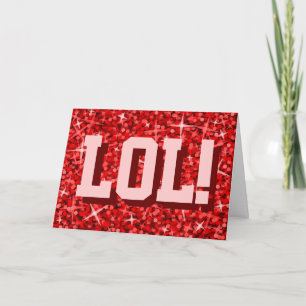 Glitz Red 'LOL!' 'Happy Birthday' Grüße Karte