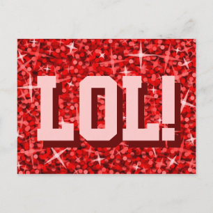 Glitz Red 'LOL' Postkarte