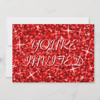 Glitz Red 'You're Invited' Einladung rosa Text