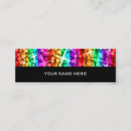 Glitz-Regenbogen-Streifenschwarzrückseite dünn Mini Visitenkarte
