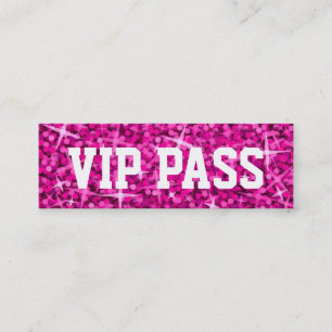 Glitz rosa "VIP-DURCHLAUF" Visitenkarte dünn Treuekarte