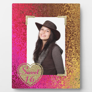 Glitz Rose & Or Sweet 16 Plaque photo