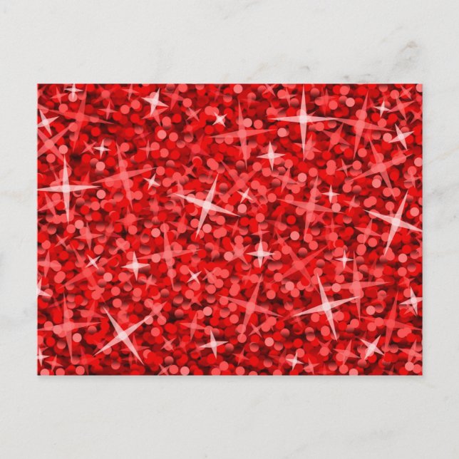 Glitz Rote Postkarte (Vorderseite)