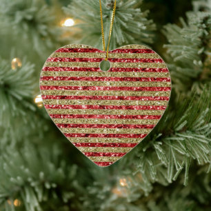 Glitz Roter Glitzer Keramik Ornament