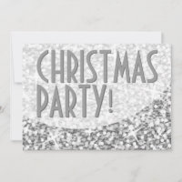 Glitz "Silver"-Kurve "Christmas Party" Einladung