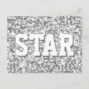 Glitz "Silver" 'STAR' Postkarte