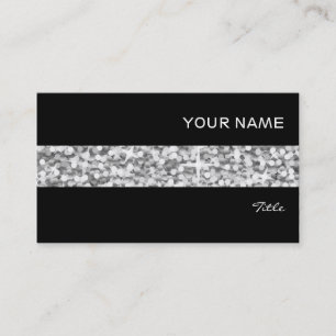 Glitz "Silver" Stripe Visitenkarte schwarz