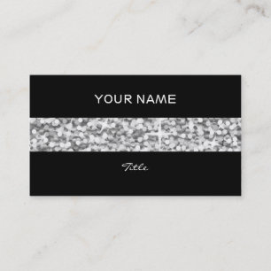 Glitz "Silver" Stripe Visitenkarte schwarz hinten