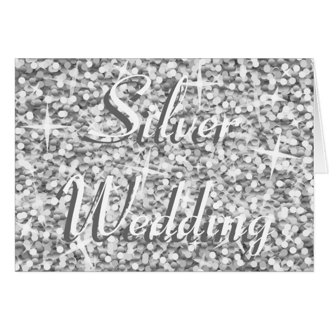 Glitz "Silver Wedding"-Karte (Vorderseite (Horizontal))