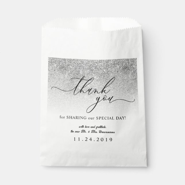 Glitz Simple formale Minimalistische Hochzeit Geschenktütchen (Vorderseite)