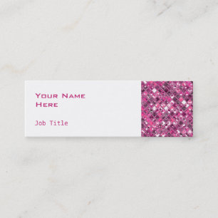 Glitz Tiles Hot Pink 1 Seite schwach weiß Mini Visitenkarte