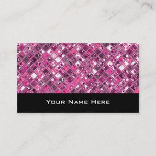 Glitz Tiles Hot Pink 1 Visitenkarte schwarz