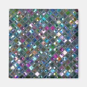 Glitz Tiles Multicfarbener 2-Druckmagnet-Quadrat Magnet