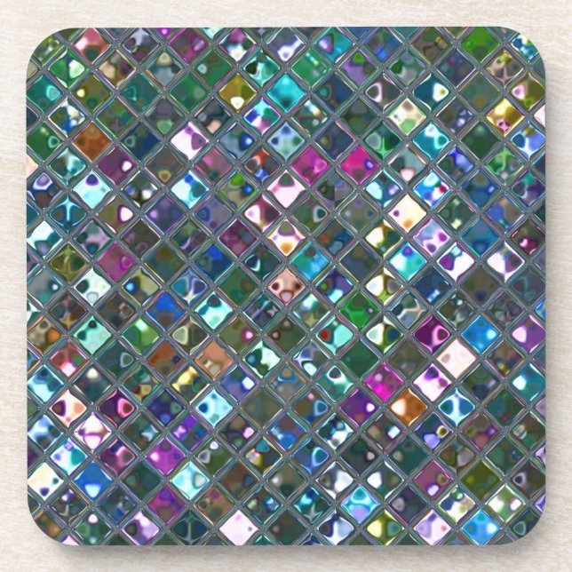 Glitz Tiles Multicolored 2 Print Untersetzer Set (Vorderseite)