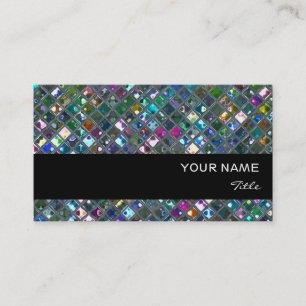 Glitz Tiles Multicolored 2 schwarzer Streifen Visitenkarte