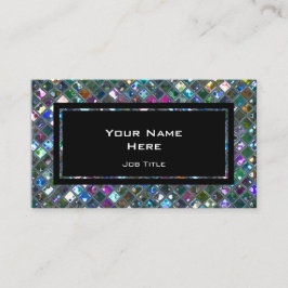 Glitz Tiles Multicolored 2 schwarzes Rechteck Visitenkarte