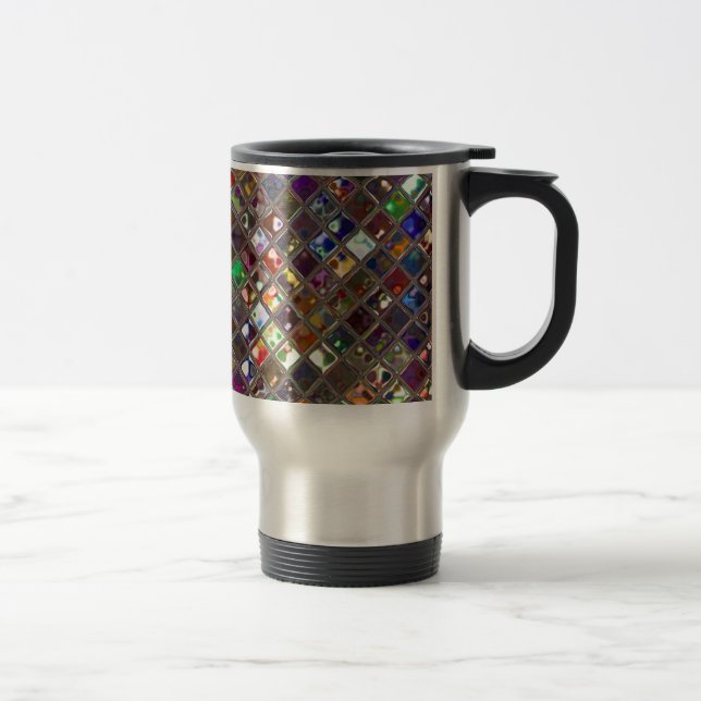 Glitz Tiles Multicolored Print Trag Mug Reisebecher (Rechts)