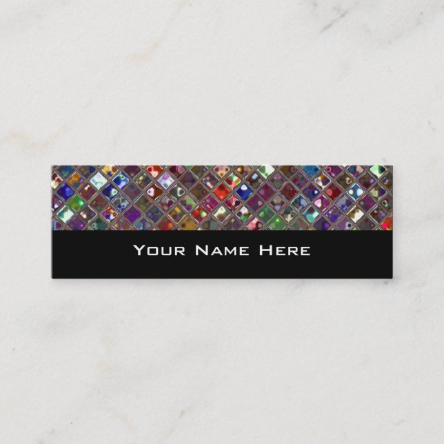 Glitz Tiles Multicolored skinnschwarz Mini Visitenkarte (Vorderseite)