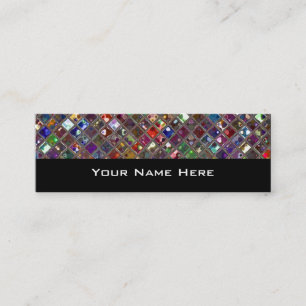 Glitz Tiles Multicolorfarbener Schwarz Mini Visitenkarte