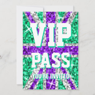 Glitz UK Lila "VIP PASS"-Einladung Einladung