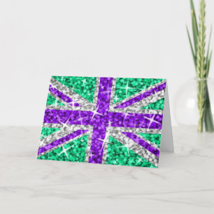 Glitz UK Lila "Your Text"-Grüße-Karte Karte