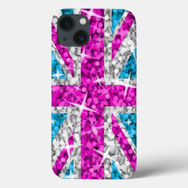 Glitz UK Pink gedruckte iPhone-Gehäuse Case-Mate iPhone Hülle (Rückseite)