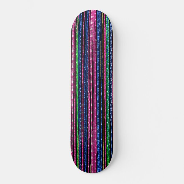 Glitz und Glam Funkelnd Streifen Skateboard (Vorderseite)