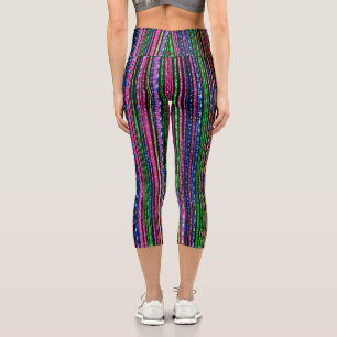 Glitz und Glam funkelnde Streifen Capri Leggings