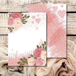 Glitz und Glam rosa Rose Gold-Sparklopfen Einladung