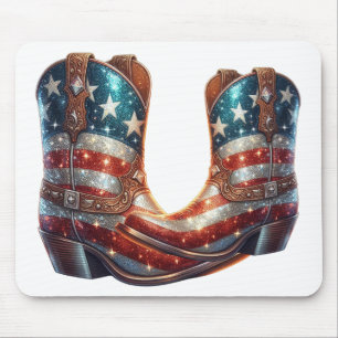 Glitz US-Flag Cowboy-Stiefel Mousepad