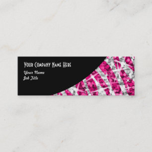 Glitz Zebra Pink Black Curve Skinny Mini Visitenkarte