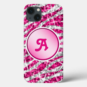 Glitz Zebra Pink-Druckmonogramm pink Case-Mate iPhone Hülle