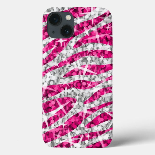 Glitz Zebra Pink Print iPhone Gehäuse horizontal Case-Mate iPhone Hülle (Rückseite)