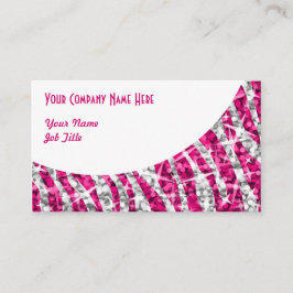 Glitz Zebra Pink weiße Kurve Visitenkarte