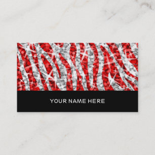 Glitz Zebra Red Visitenkarte schwarz