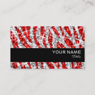 Glitz Zebra Red Visitenkarte schwarzer Streifen