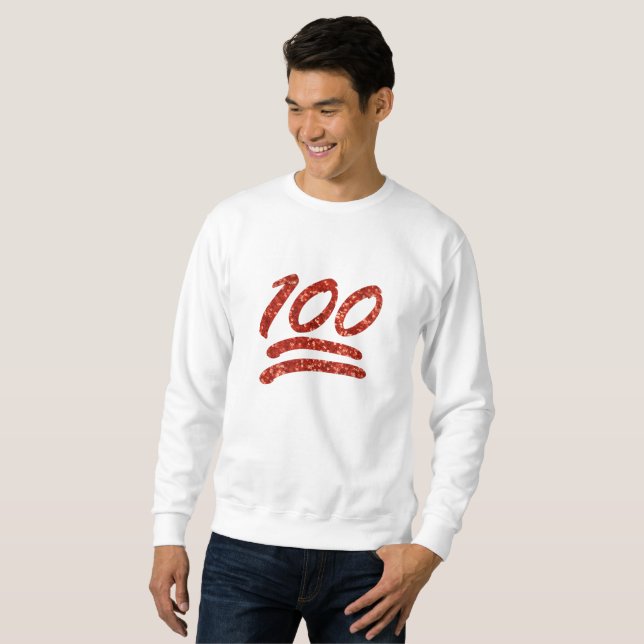 Glitzer 100 Emoji Herren Sweatshirt (Vorne ganz)