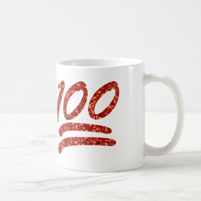 Glitzer 100 Emoji Kaffeetasse (Rechts)