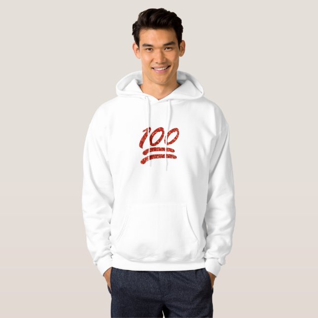 Glitzer 100 Emoji mens hoodie Sweatshirt (Vorne ganz)