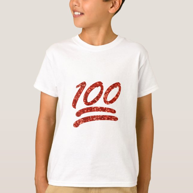 Glitzer 100 Emoji T-Shirt (Vorderseite)
