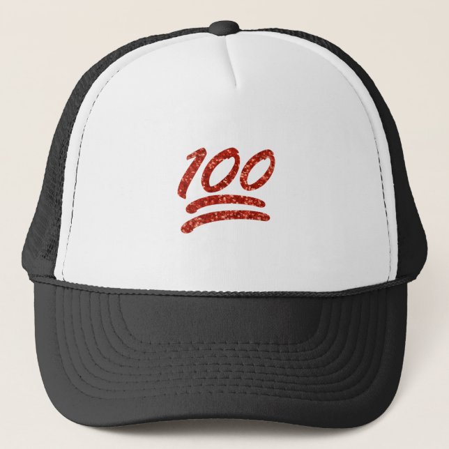 Glitzer 100 Emoji Truckerkappe (Vorderseite)