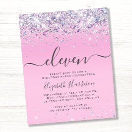 Glitzer 11. Geburtstagspartei Einladung