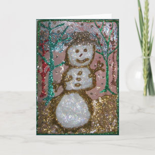 Glitzer 3D Snowman Collage Feiertagskarte