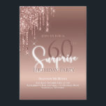 Glitzer 60. Geburtstag Glam Pink White Ombre Einladung<br><div class="desc">Ein 60. Party verdient ein wenig Glanz! Diese Einladung ist perfekt für Ihren besonderen Tag.</div>