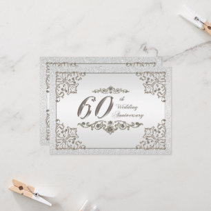 Glitzer 60. Hochzeitstag Einladungskarte