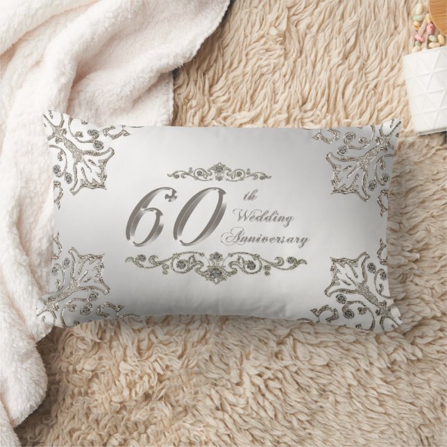 Glitzer 60. Hochzeitstag Lumbalkissen Lendenkissen (Decke)