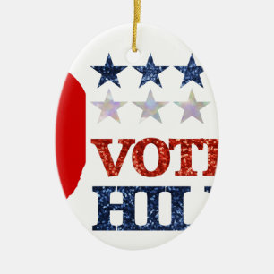 Glitzer-Abstimmung hillary Keramikornament